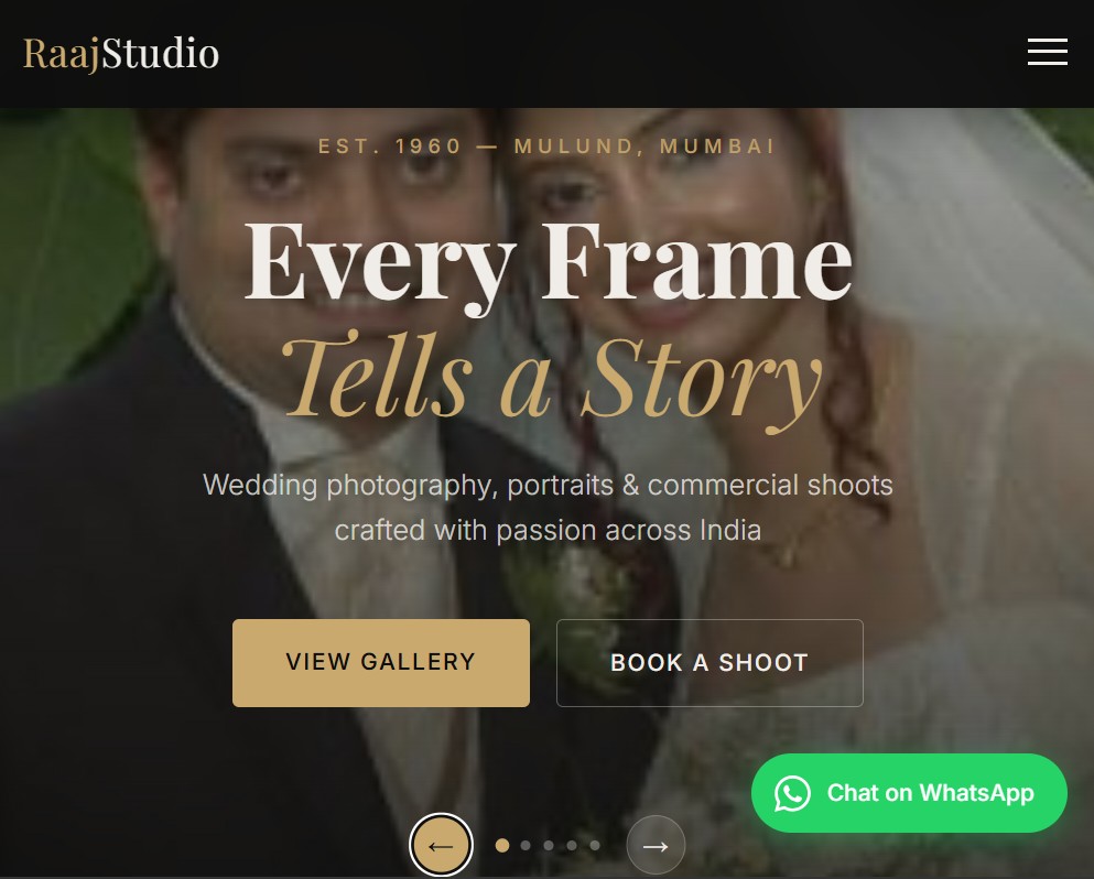 Raaj Studio website screenshot